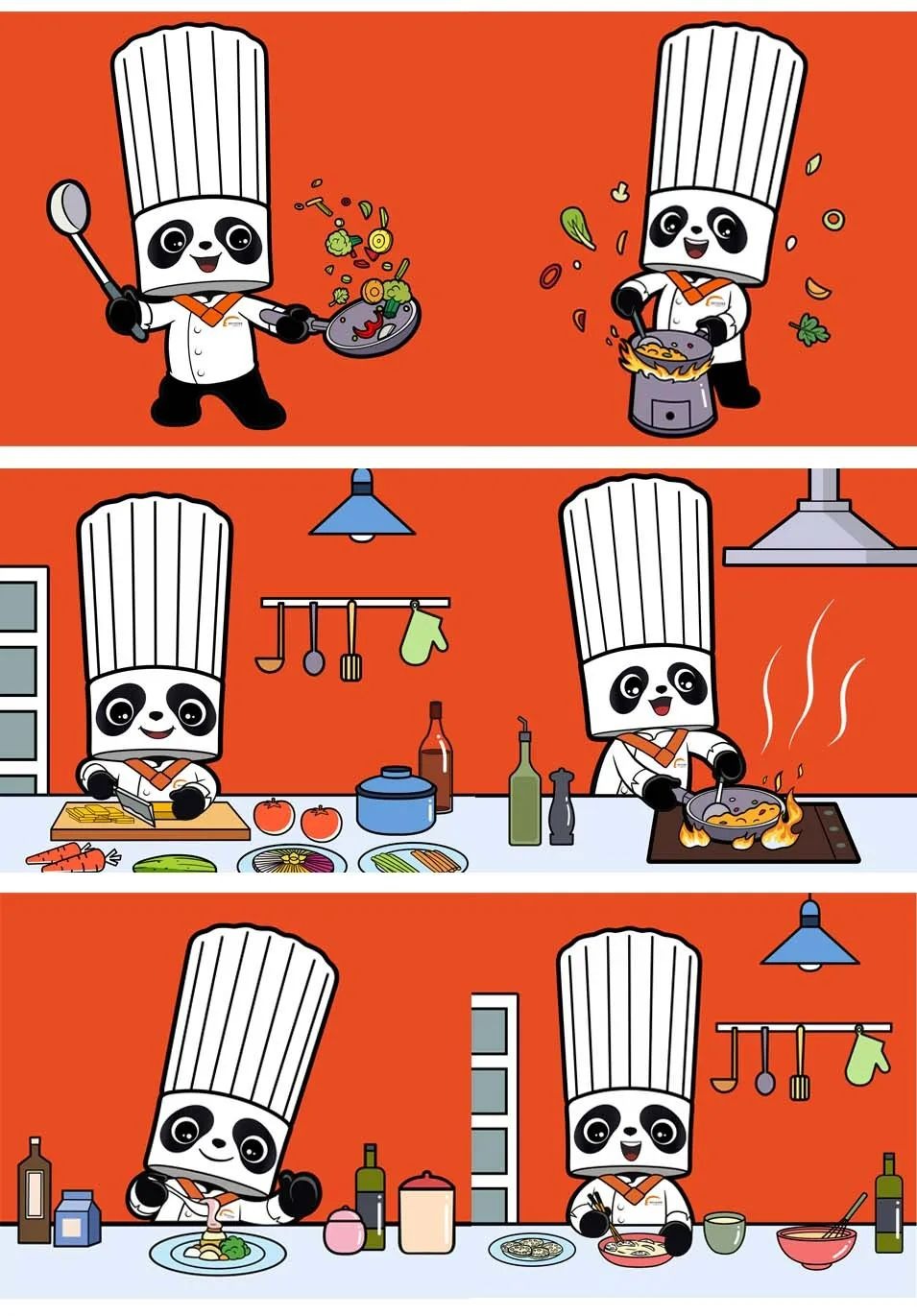 新东方烹饪品牌IP形象 | 熊猫厨师长来啦!